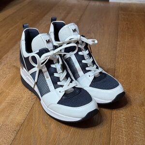 Michael Kors Navy and White Sneakers. Size 9.5